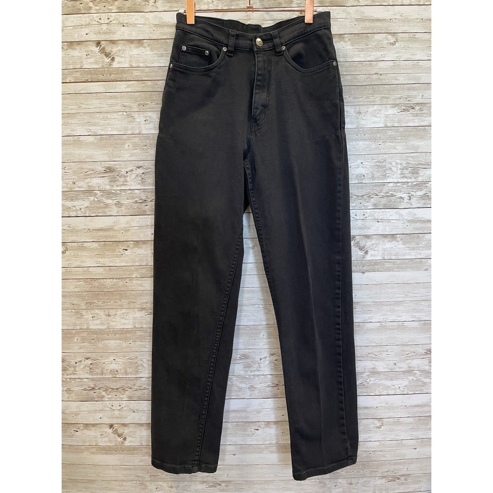 Vintage L.L. Bean Womens 6 M/Tall Jeans Black Classic Fit‎ Straight Leg Stretch